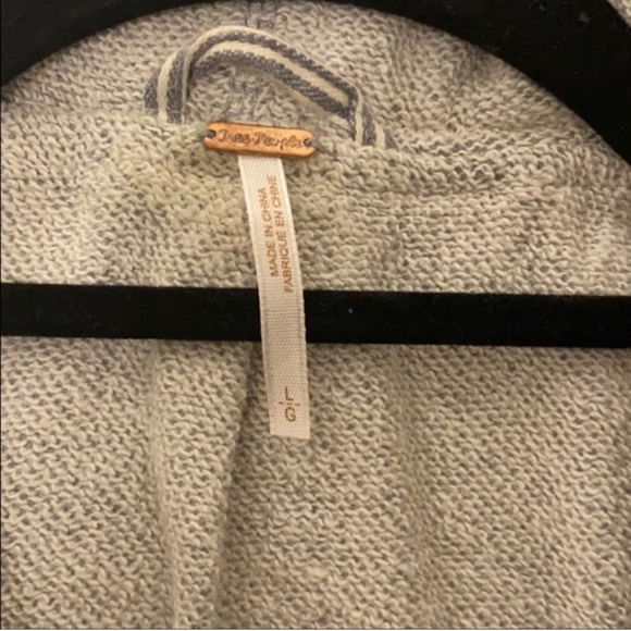 Free People Double Weave Distressed Denim Jacket with Built-in Hoodie - Picture 4 of 4